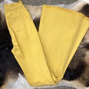 Ladies High Rise Xtra Flare, Stretchy, YELLOW